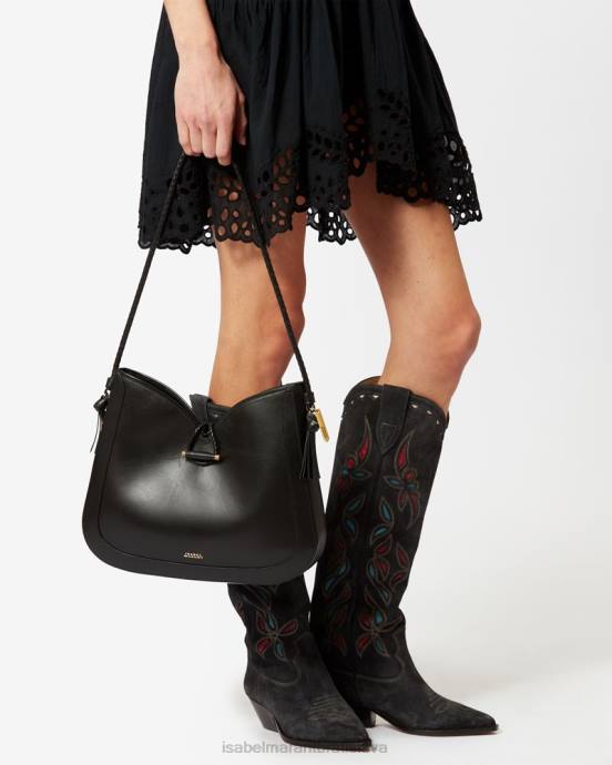 Isabel Marant unisex Kožená taška cez rameno vigo V6XH1036 príslušenstvo čierna