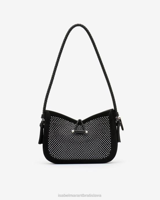 Isabel Marant unisex kožená bageta taška cez rameno vigo V6XH1038 príslušenstvo čierna