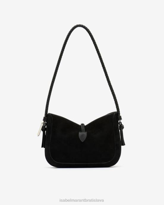 Isabel Marant unisex kožená bageta taška cez rameno vigo V6XH1038 príslušenstvo čierna