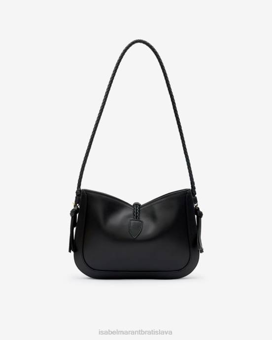 Isabel Marant unisex kožená bageta taška cez rameno vigo V6XH1039 príslušenstvo čierna
