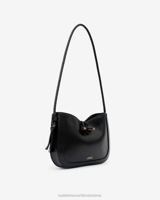 Isabel Marant unisex kožená bageta taška cez rameno vigo V6XH1039 príslušenstvo čierna