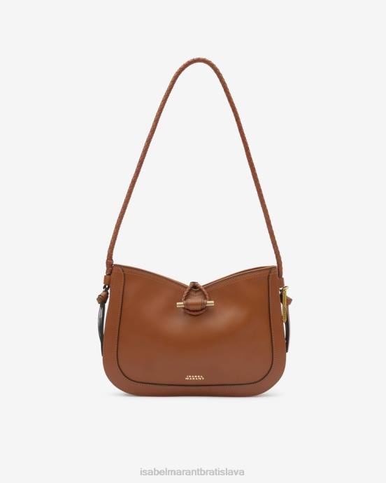Isabel Marant unisex kožená bageta taška cez rameno vigo V6XH1041 príslušenstvo koňak