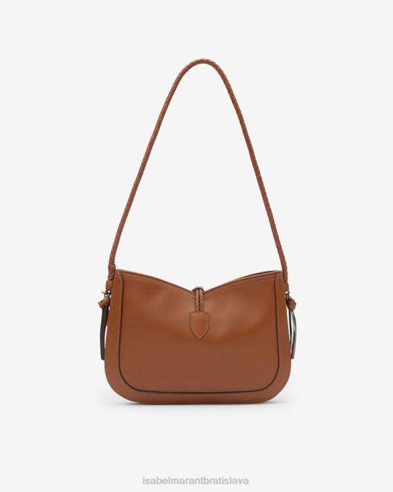 Isabel Marant unisex kožená bageta taška cez rameno vigo V6XH1041 príslušenstvo koňak