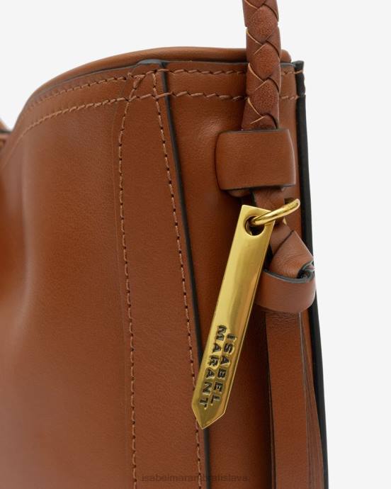 Isabel Marant unisex kožená bageta taška cez rameno vigo V6XH1041 príslušenstvo koňak