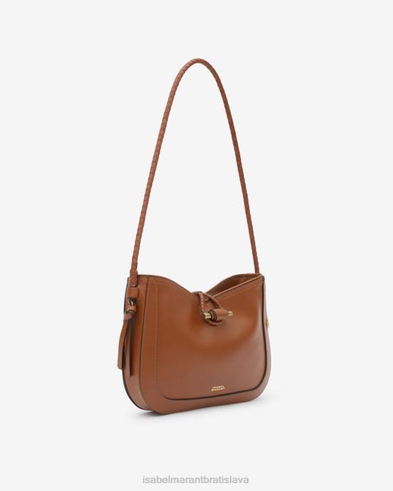 Isabel Marant unisex kožená bageta taška cez rameno vigo V6XH1041 príslušenstvo koňak