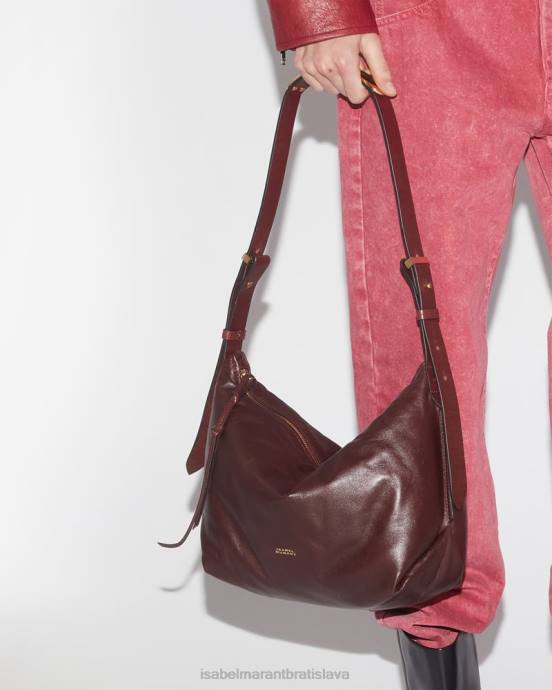 Isabel Marant unisex leyden kožená taška cez rameno V6XH1031 príslušenstvo bordová