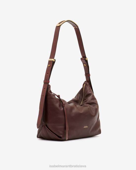 Isabel Marant unisex leyden kožená taška cez rameno V6XH1031 príslušenstvo bordová