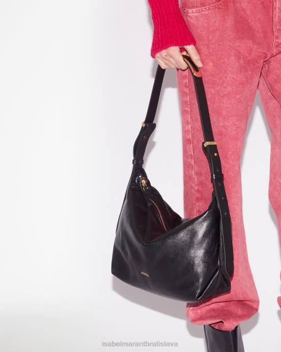 Isabel Marant unisex leyden kožená taška cez rameno V6XH1033 príslušenstvo čierna
