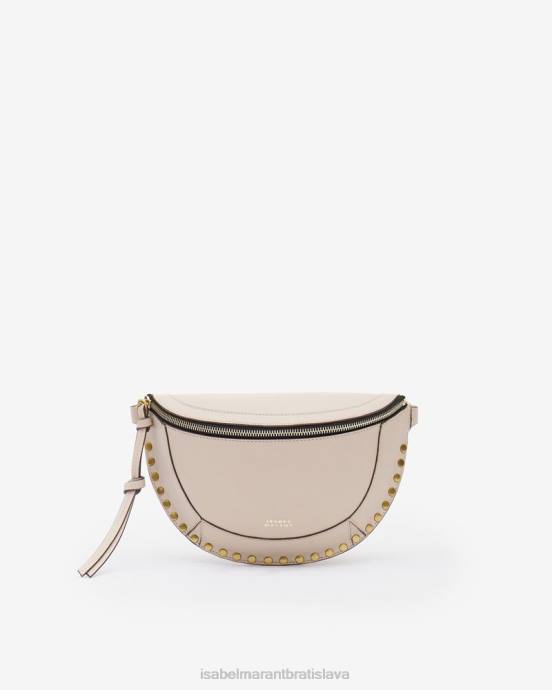 Isabel Marant unisex kožená taška na opasok skano V6XH945 príslušenstvo svetlo béžová