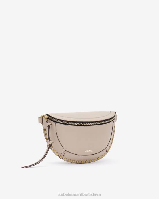 Isabel Marant unisex kožená taška na opasok skano V6XH945 príslušenstvo svetlo béžová