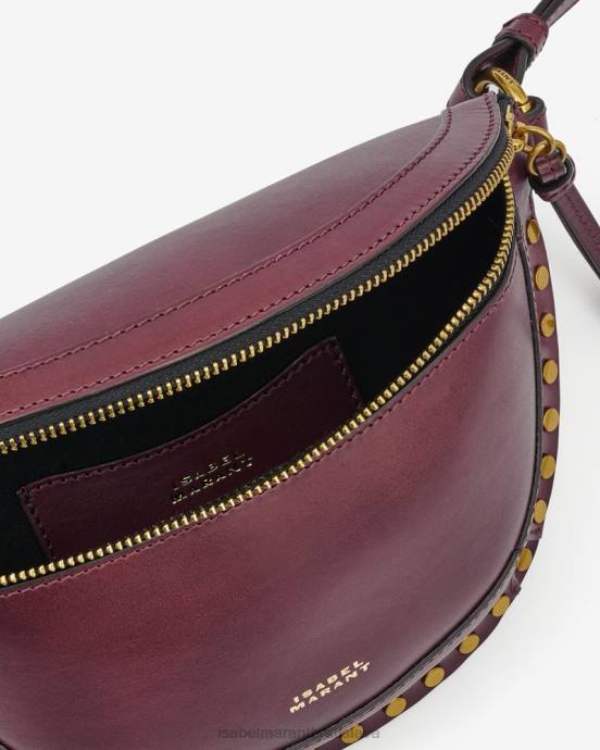 Isabel Marant unisex kožená taška na opasok skano V6XH952 príslušenstvo bordová