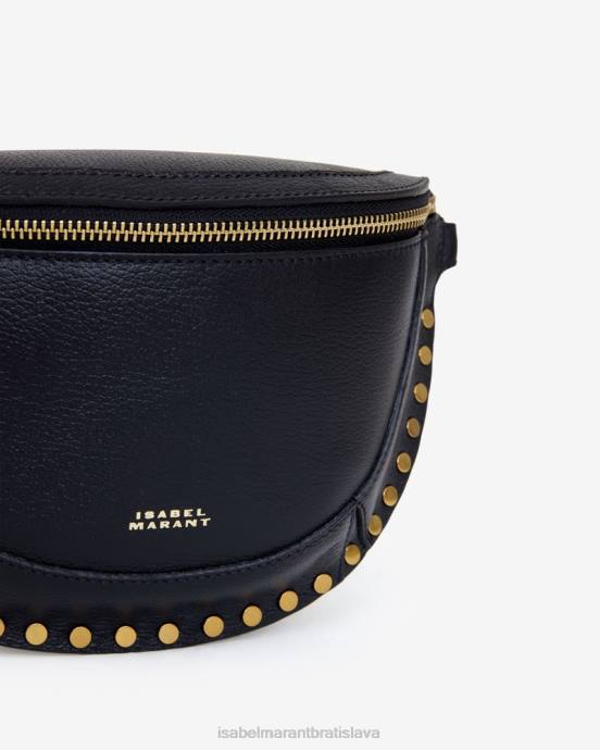 Isabel Marant unisex taška na opasok zo zrnitej kože skano V6XH942 príslušenstvo čierna