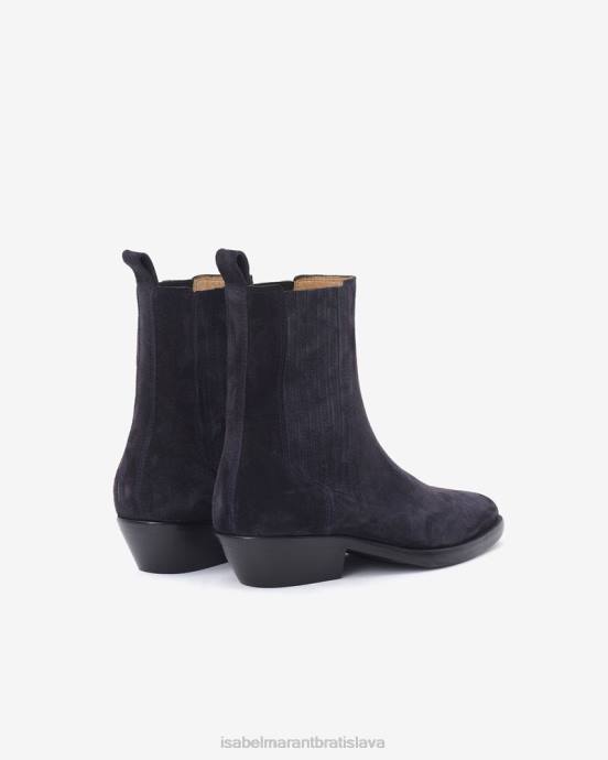 Isabel Marant unisex delena semišové kovbojské čižmy V6XH783 obuv vyblednutá čierna