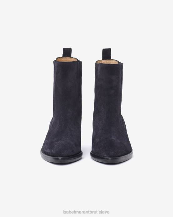 Isabel Marant unisex delena semišové kovbojské čižmy V6XH783 obuv vyblednutá čierna