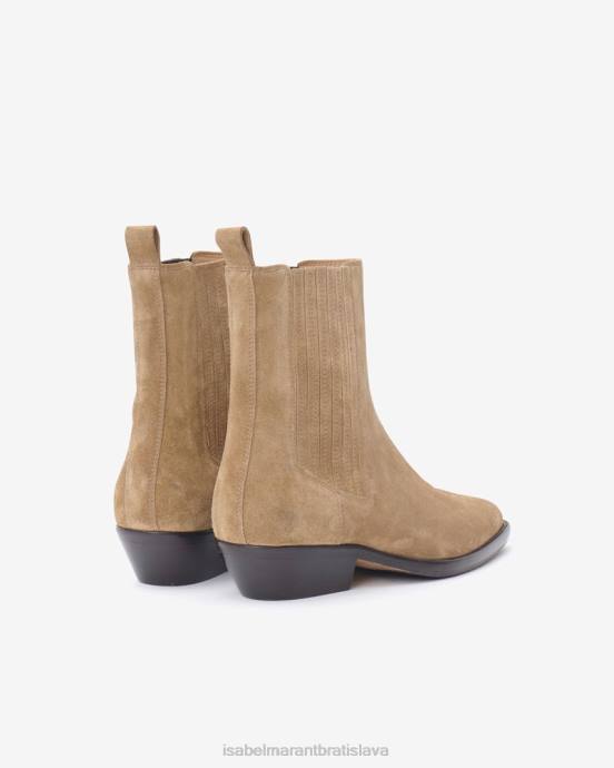 Isabel Marant unisex delena semišové kovbojské čižmy V6XH784 obuv taupe