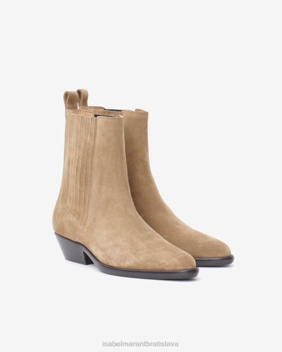 Isabel Marant unisex delena semišové kovbojské čižmy V6XH784 obuv taupe