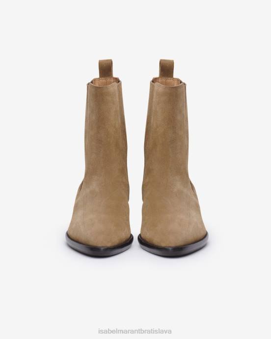 Isabel Marant unisex delena semišové kovbojské čižmy V6XH784 obuv taupe