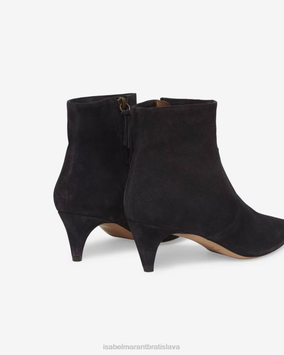 Isabel Marant unisex derst členkové topánky na opätku V6XH805 obuv vyblednutá čierna