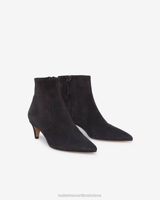 Isabel Marant unisex derst členkové topánky na opätku V6XH805 obuv vyblednutá čierna