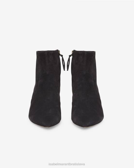 Isabel Marant unisex derst členkové topánky na opätku V6XH805 obuv vyblednutá čierna