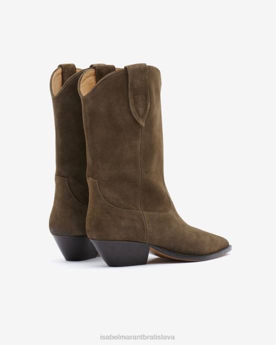 Isabel Marant unisex duerto semišové kovbojské čižmy V6XH734 obuv kaki