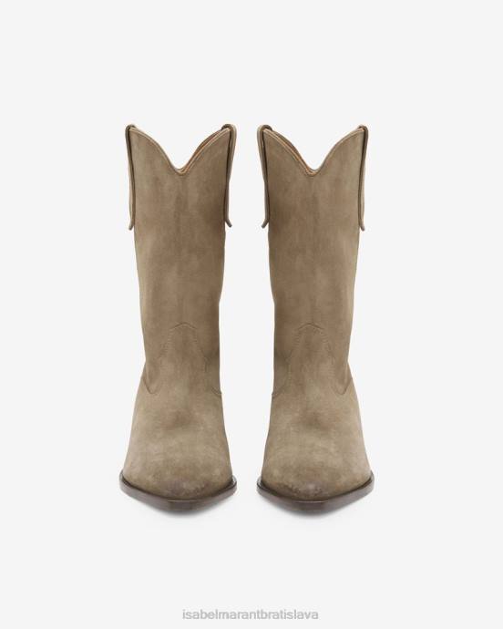 Isabel Marant unisex duerto semišové kovbojské čižmy V6XH735 obuv taupe