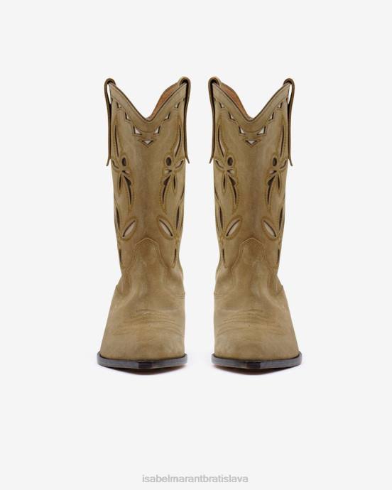 Isabel Marant unisex duerto semišové kovbojské čižmy V6XH736 obuv taupe