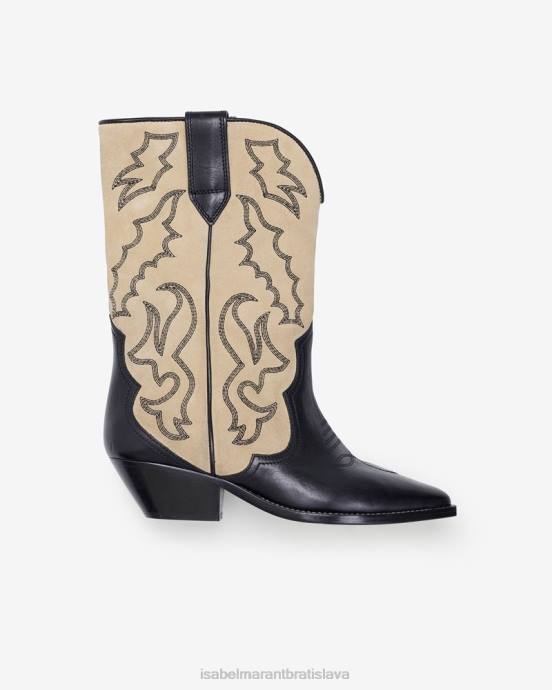 Isabel Marant unisex duerto semišové kovbojské čižmy V6XH738 obuv čierna/ecru