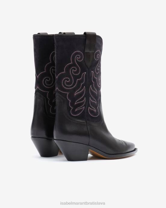 Isabel Marant unisex duerto semišové kovbojské čižmy V6XH739 obuv čierna/vyblednutá čierna