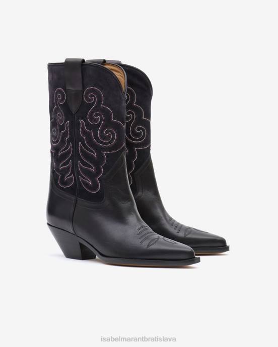 Isabel Marant unisex duerto semišové kovbojské čižmy V6XH739 obuv čierna/vyblednutá čierna