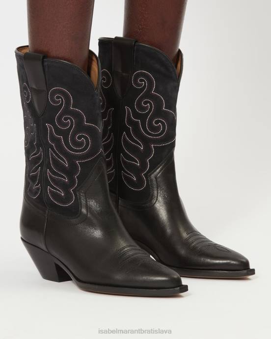 Isabel Marant unisex duerto semišové kovbojské čižmy V6XH739 obuv čierna/vyblednutá čierna