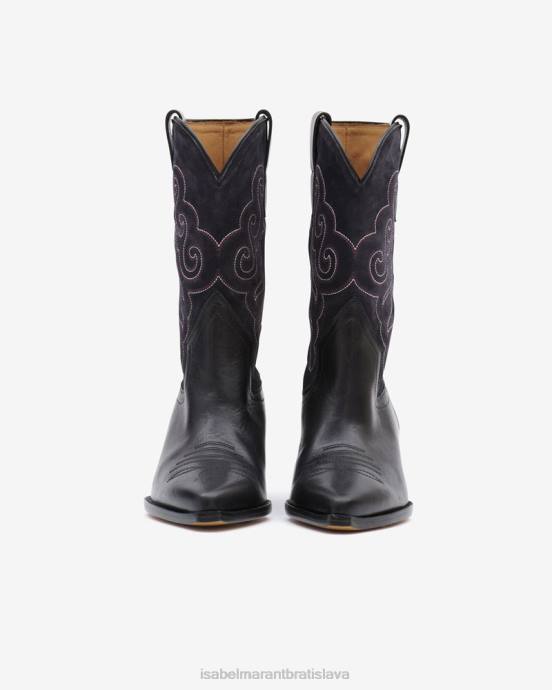 Isabel Marant unisex duerto semišové kovbojské čižmy V6XH739 obuv čierna/vyblednutá čierna