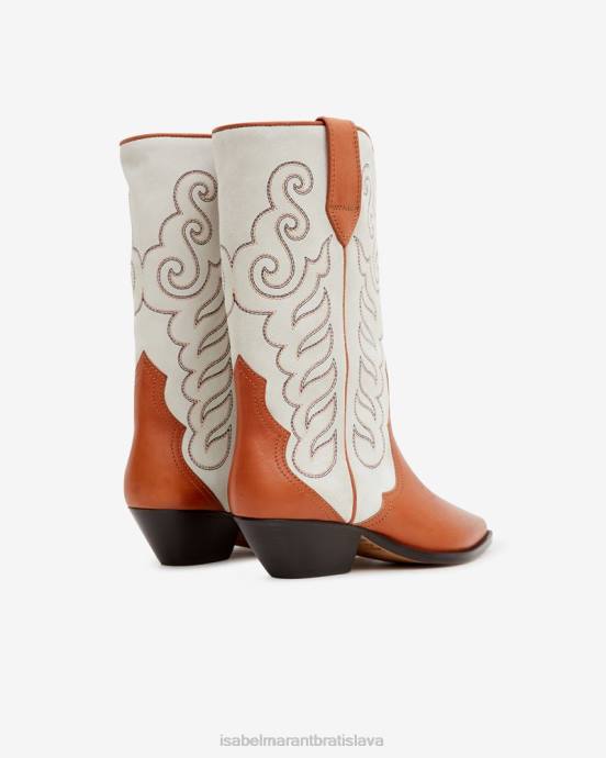 Isabel Marant unisex duerto semišové kovbojské čižmy V6XH740 obuv koňak/krieda