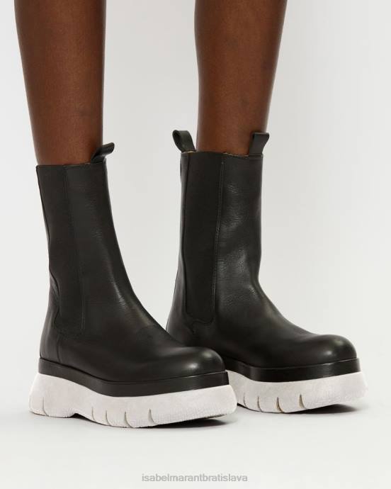 Isabel Marant unisex jemné kožené čižmy V6XH779 obuv čierna