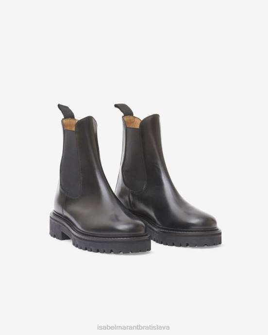 Isabel Marant unisex kožené čižmy castay chelsea V6XH781 obuv čierna