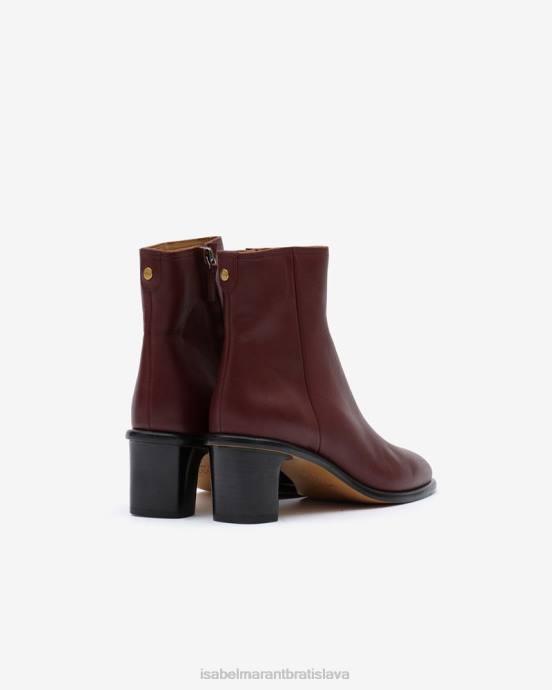 Isabel Marant unisex kožené čižmy gelda V6XH802 obuv bordová