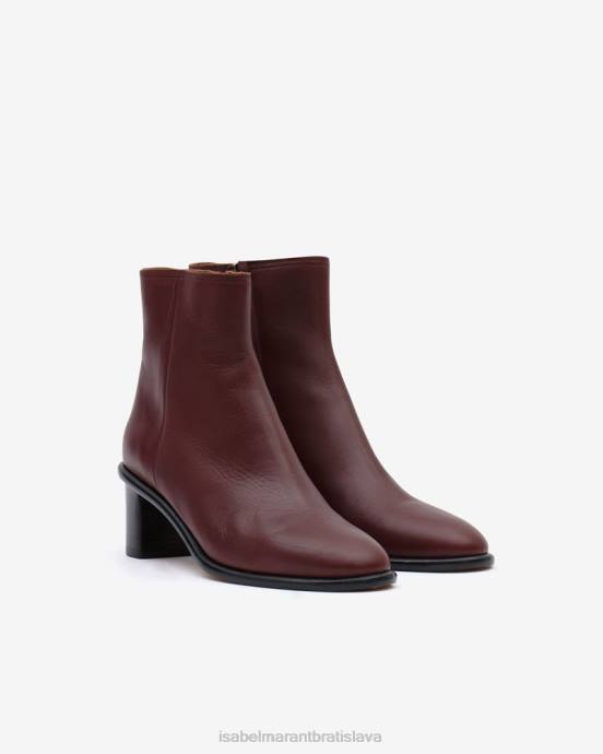 Isabel Marant unisex kožené čižmy gelda V6XH802 obuv bordová