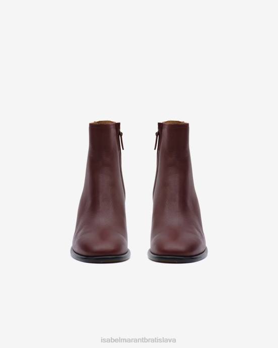 Isabel Marant unisex kožené čižmy gelda V6XH802 obuv bordová