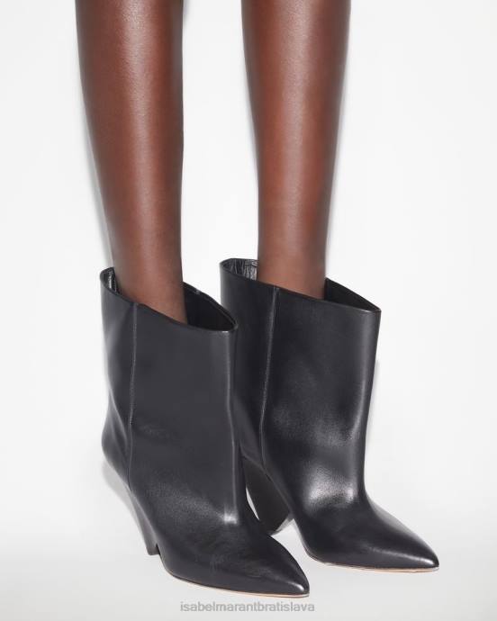 Isabel Marant unisex kožené čižmy miyako V6XH812 obuv čierna