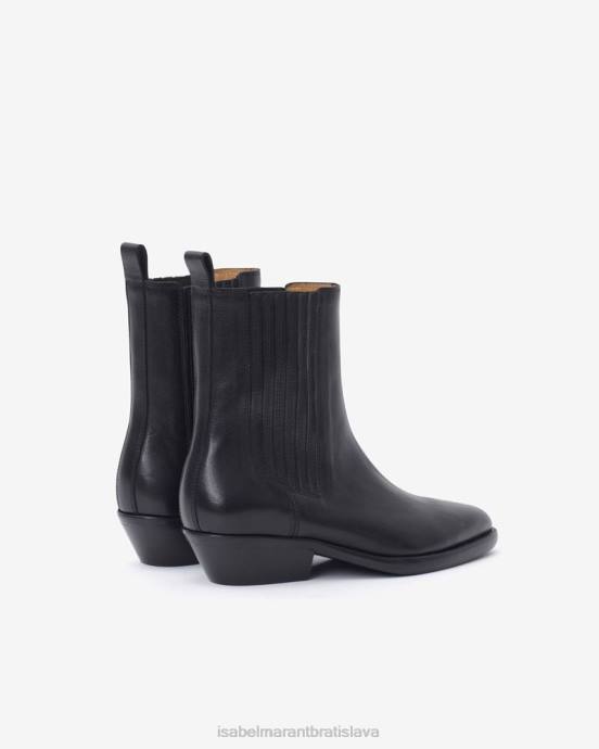 Isabel Marant unisex kožené kovbojské čižmy delena V6XH782 obuv čierna