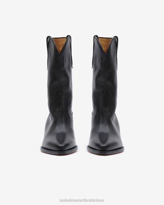 Isabel Marant unisex kožené kovbojské topánky dahope V6XH723 obuv čierna