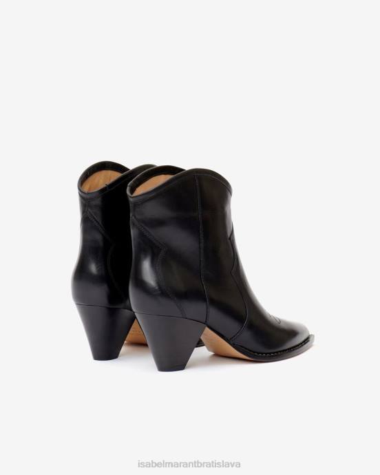 Isabel Marant unisex kožené členkové čižmy darizo V6XH762 obuv čierna