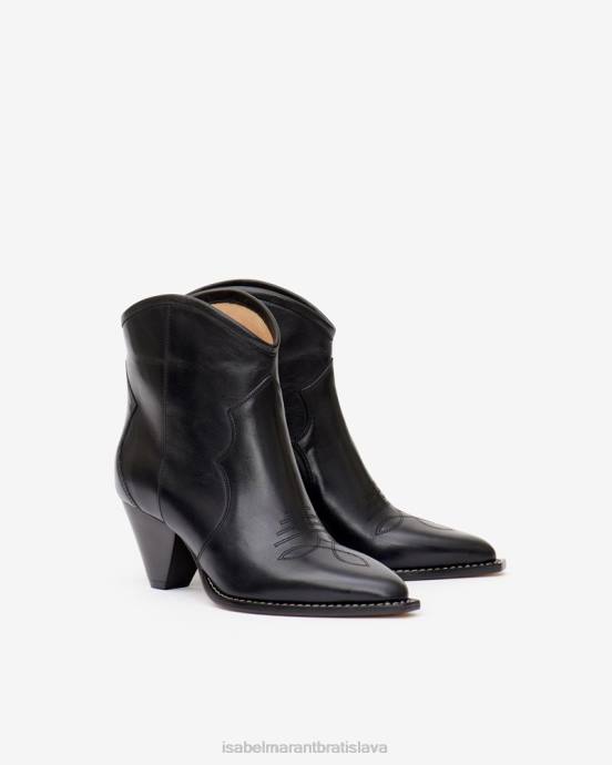 Isabel Marant unisex kožené členkové čižmy darizo V6XH762 obuv čierna
