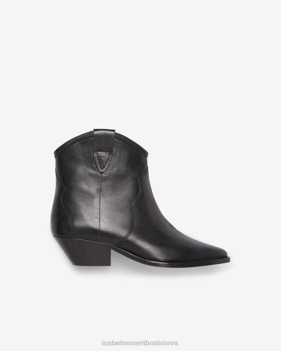 Isabel Marant unisex kožené členkové topánky dewina V6XH729 obuv čierna