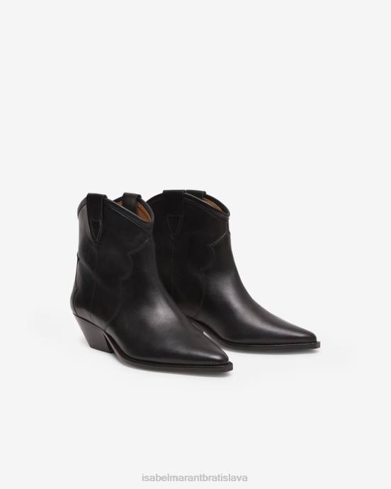 Isabel Marant unisex kožené členkové topánky dewina V6XH729 obuv čierna