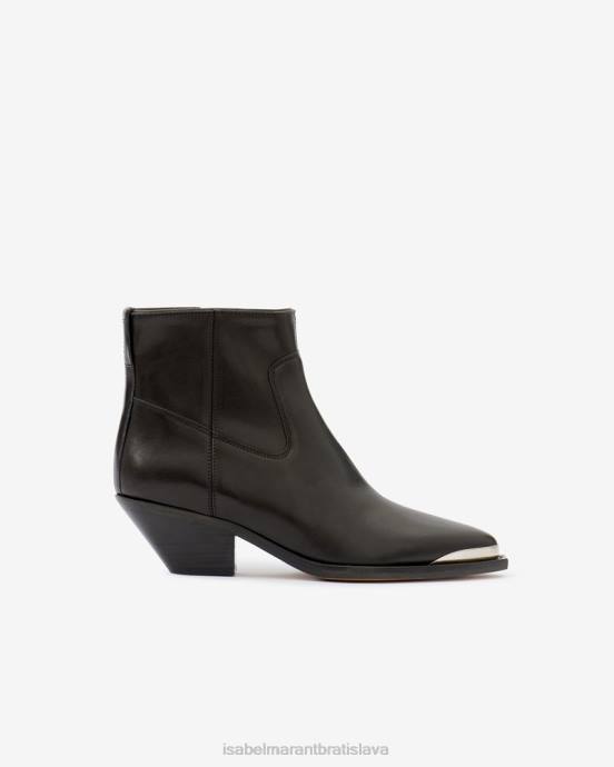 Isabel Marant unisex kožené nízke čižmy adnae V6XH768 obuv čierna