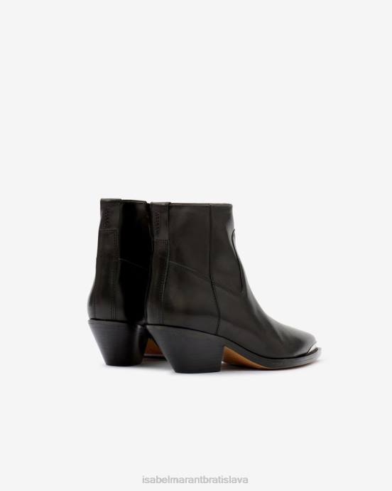 Isabel Marant unisex kožené nízke čižmy adnae V6XH768 obuv čierna
