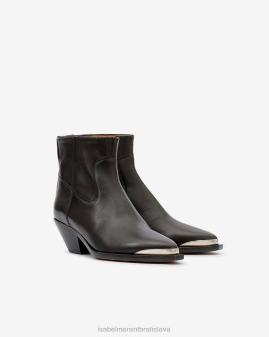 Isabel Marant unisex kožené nízke čižmy adnae V6XH768 obuv čierna