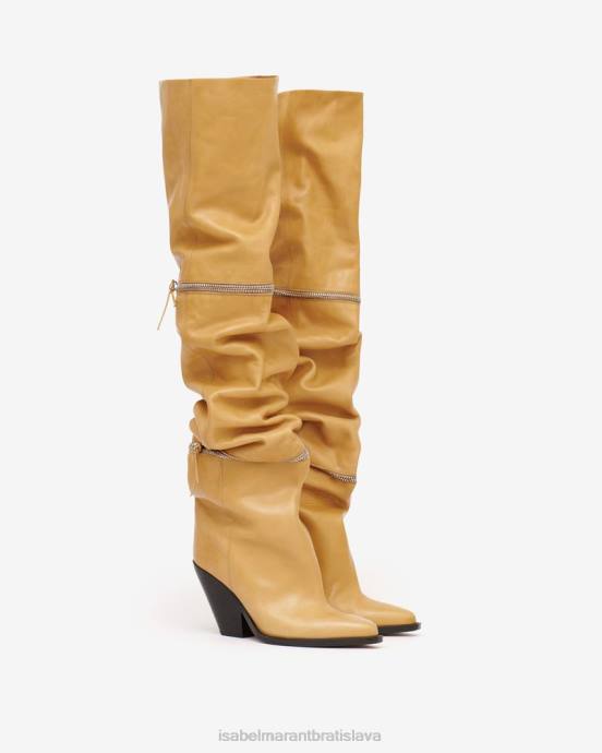 Isabel Marant unisex kožené vysoké čižmy lelodie V6XH761 obuv prirodzené
