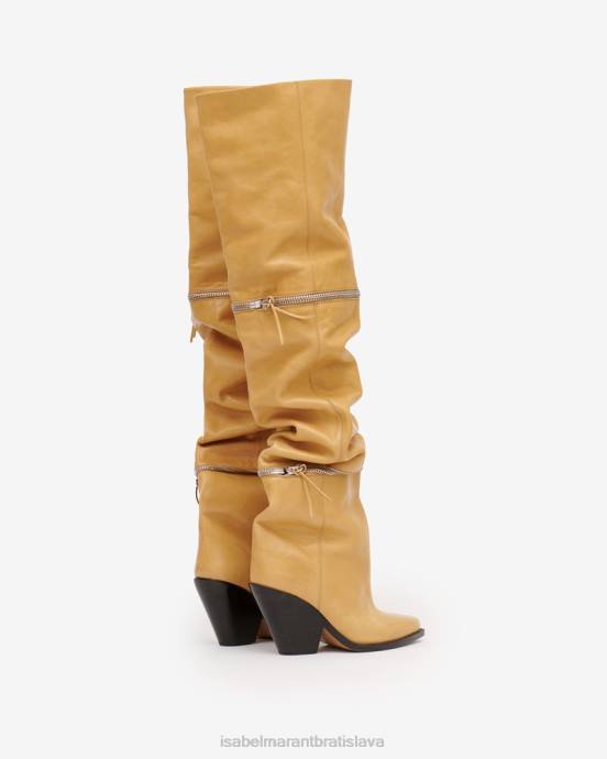 Isabel Marant unisex kožené vysoké čižmy lelodie V6XH761 obuv prirodzené